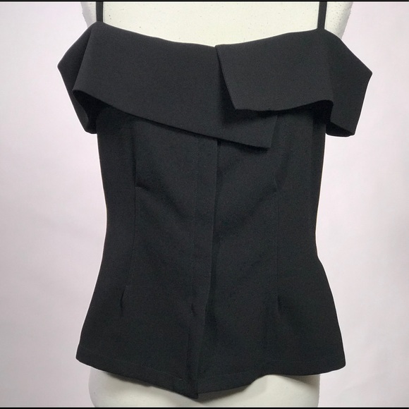 Theory Bertson Elevate Cold-Shoulder Top in Black - Picture 4 of 8